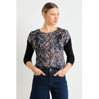 Polera Manga Larga Mujer Gris