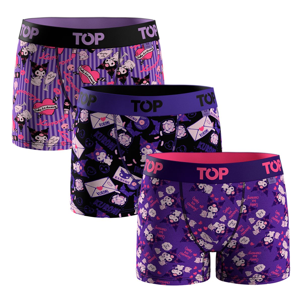 TOP - Bóxer Medio NIÑA Algodón Pack 3 Kuromi C5 Top
