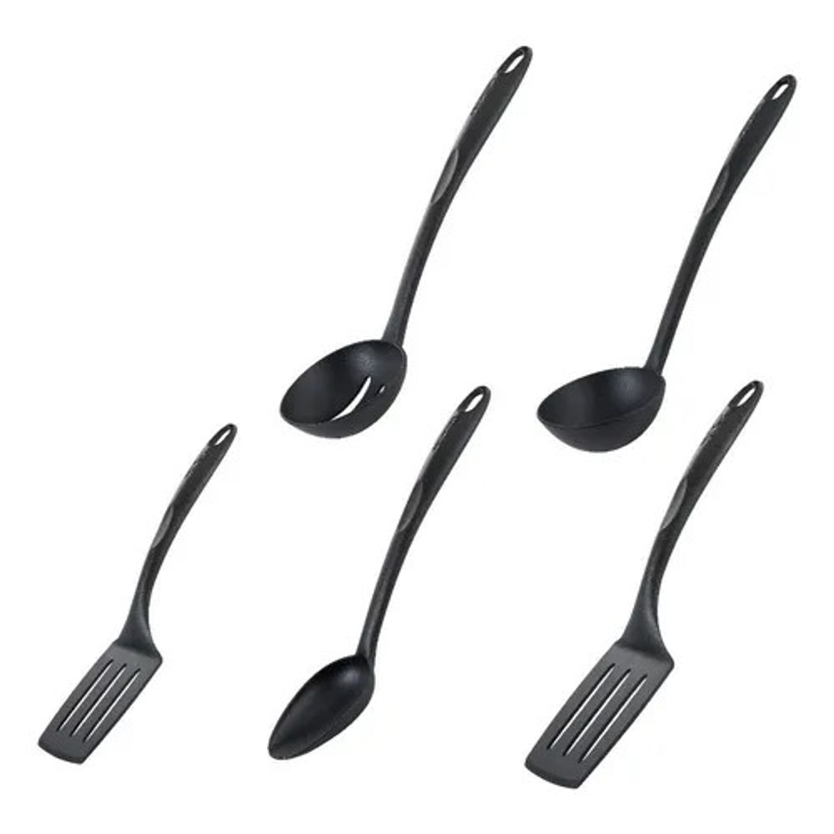 GENERICO - Set de 5 Utensilios Cocina Nylon Antiadherente