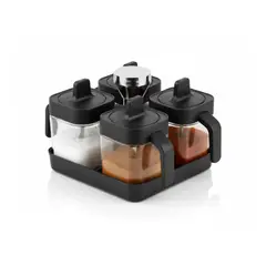 GENERICO - Set 4 Especieros Condimenteros De Vidrio Con Cuchara