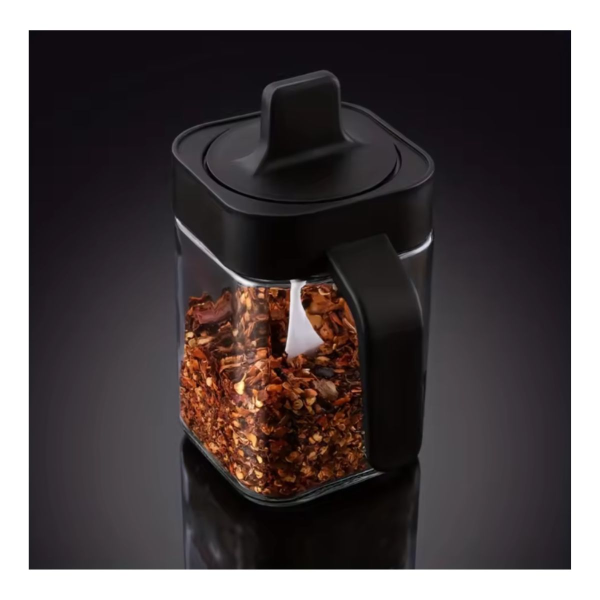 GENERICO - Set 4 Especieros Condimenteros De Vidrio Con Cuchara