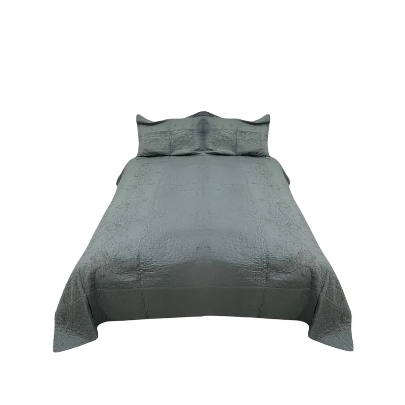 GENERICO - Cubrecama Verano Delgado Quilt Diseño Bordado 1.5 Plazas