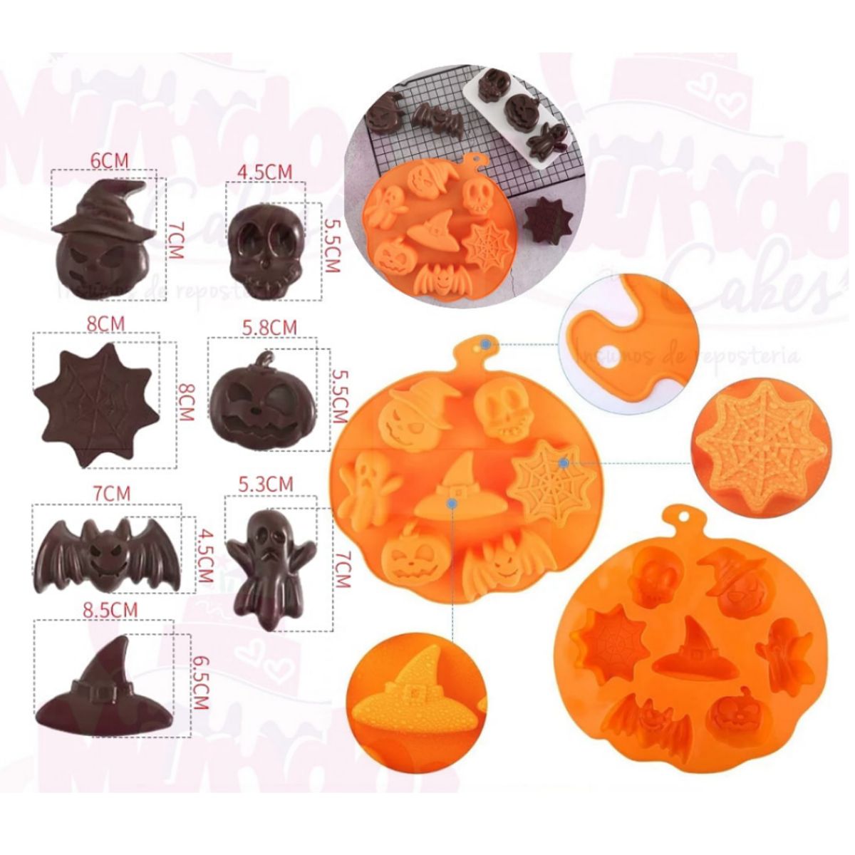GENERICO - Molde Silicona Halloween 7 Figuras