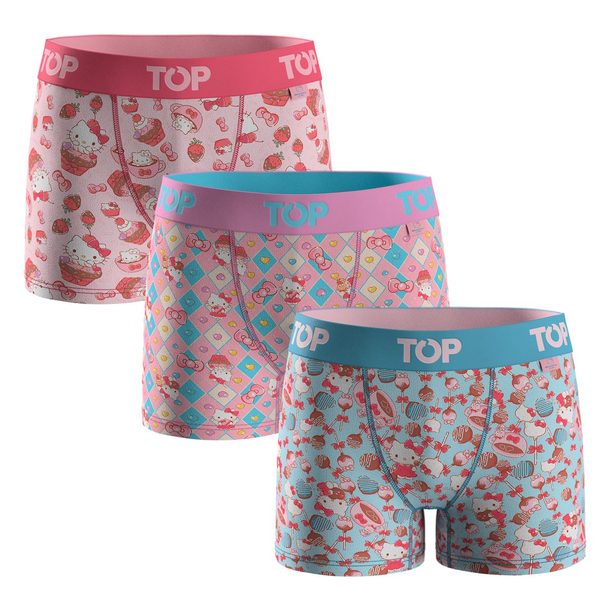 TOP - Bóxer Medio NIÑA Algodón Pack 3 Hello Kitty C6 Top