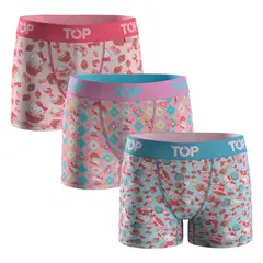 TOP - Bóxer Medio NIÑA Algodón Pack 3 Hello Kitty C6