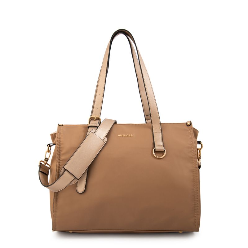 AMPHORA - Cartera Dos Asas porta notebook fiorela grande beige oscuro
