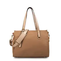 AMPHORA - Cartera tote porta notebook fiorela grande beige oscuro