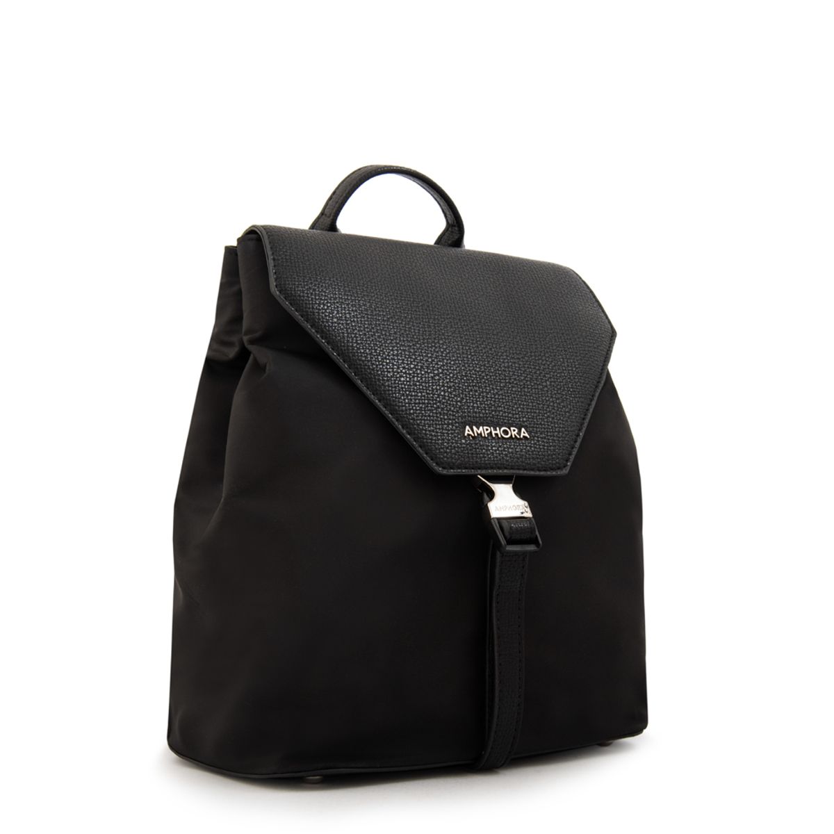 AMPHORA - Mochila con tapa dayla mediana negro especial