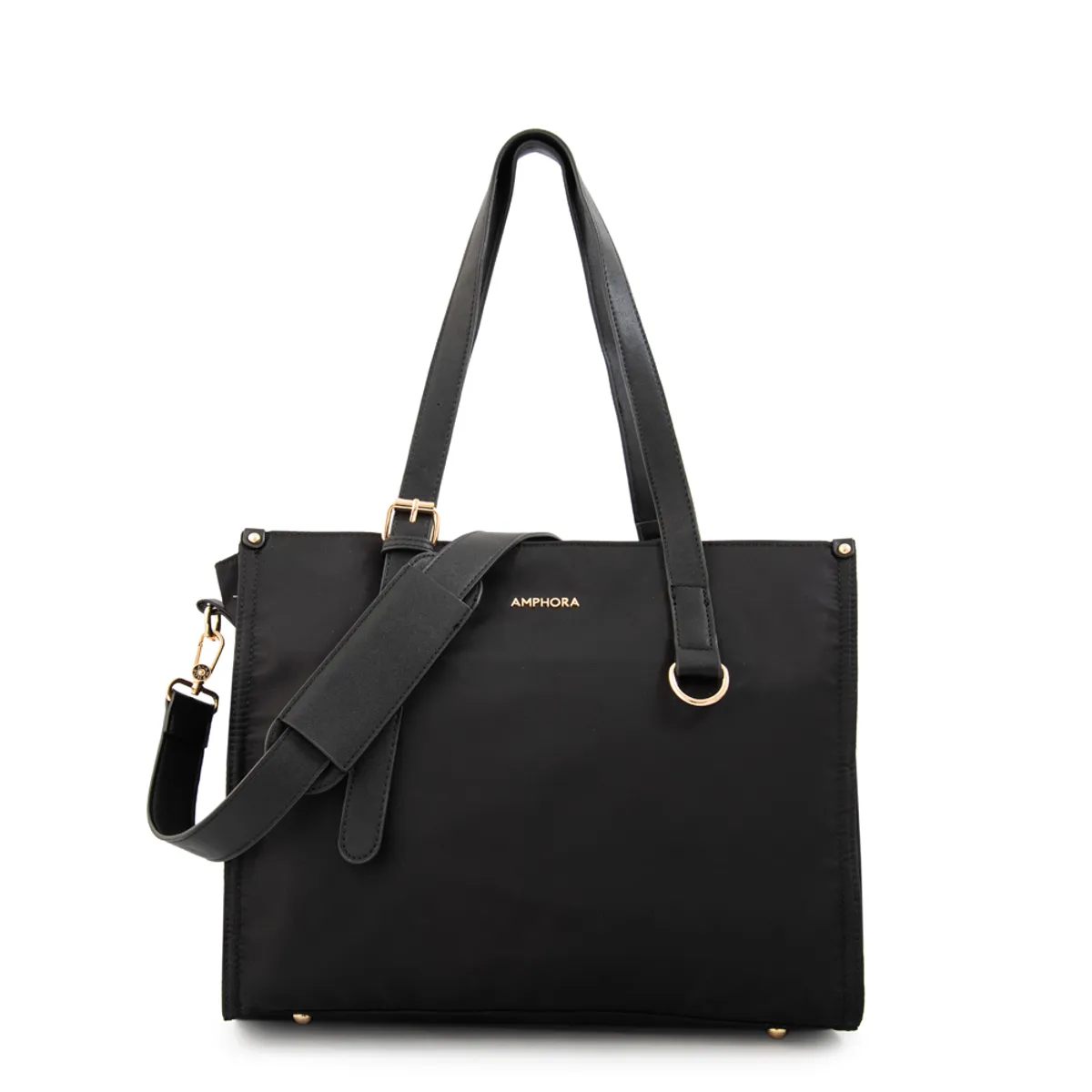 AMPHORA - Cartera tote porta notebook fiorela grande negro