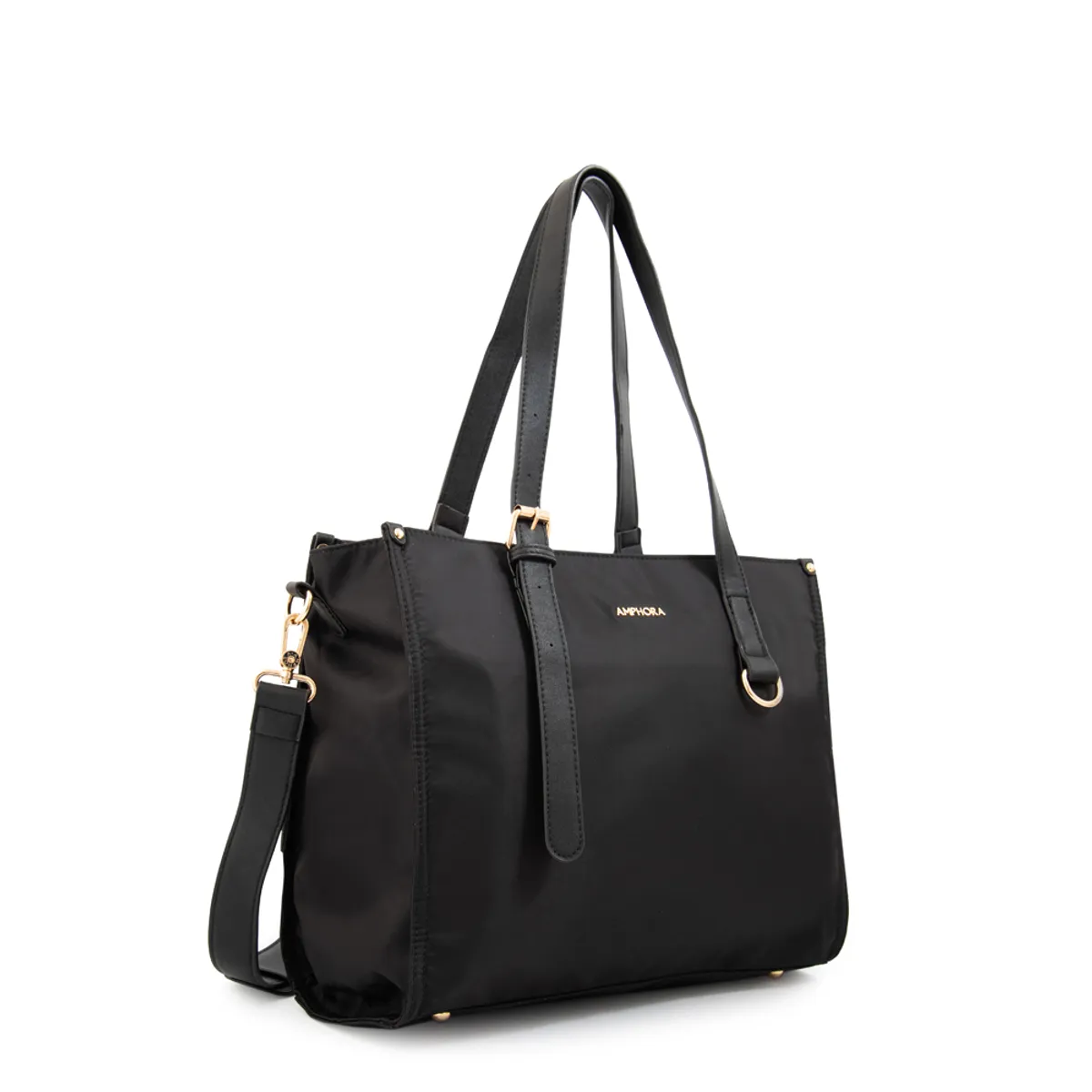 AMPHORA - Cartera tote porta notebook fiorela grande negro