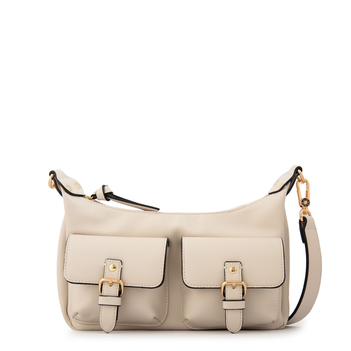 AMPHORA - Cartera bandolera joely mediana blanco crudo