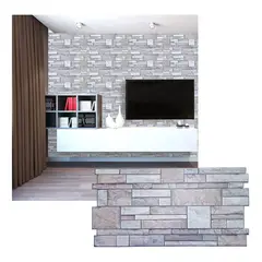 MERCAR RAY - Wall Panel PVC 3D 96.9 x 48.4cm PIEDRA GRANITO 4.5m² (10 Paneles)