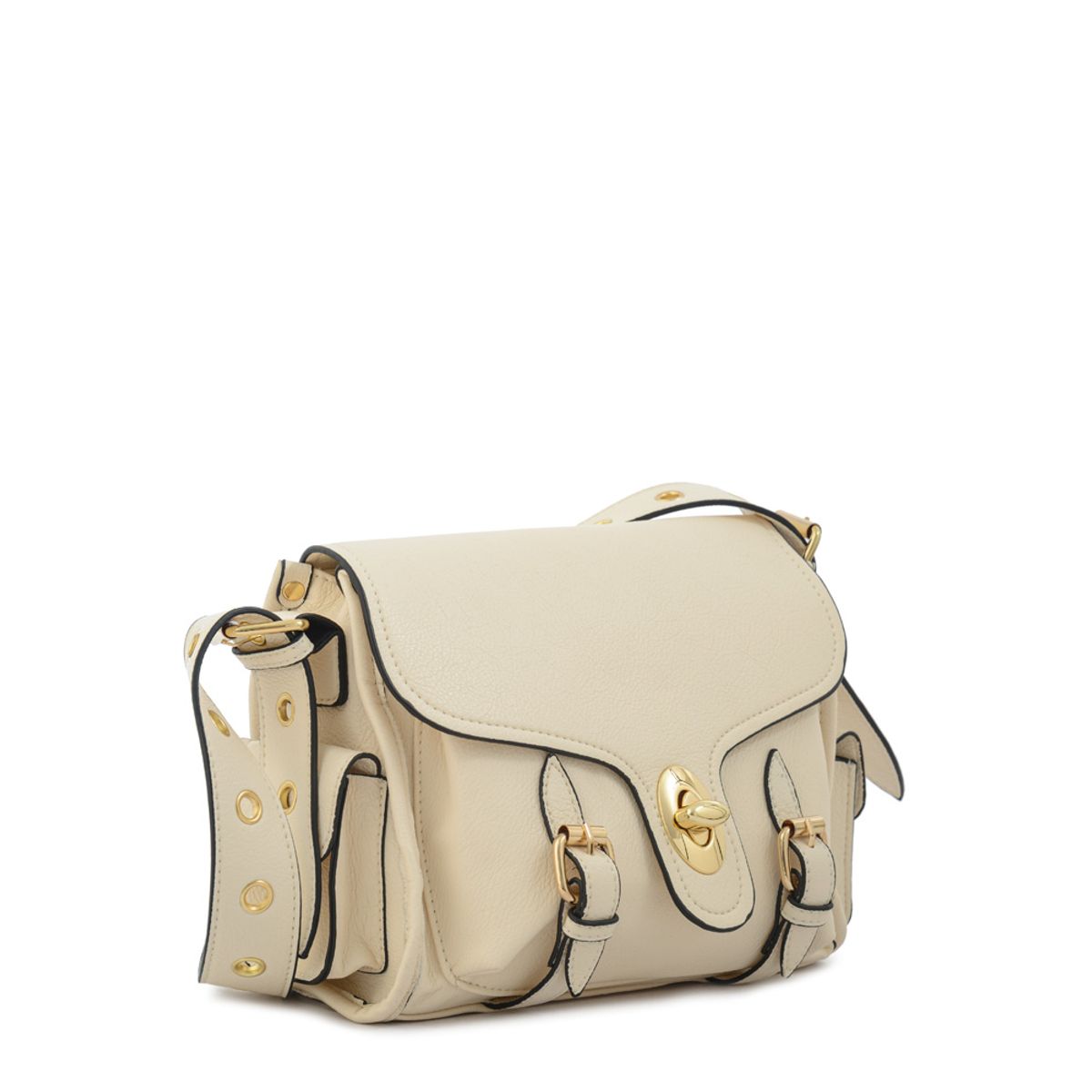 AMPHORA - Cartera bandolera marifer mediana blanco crudo