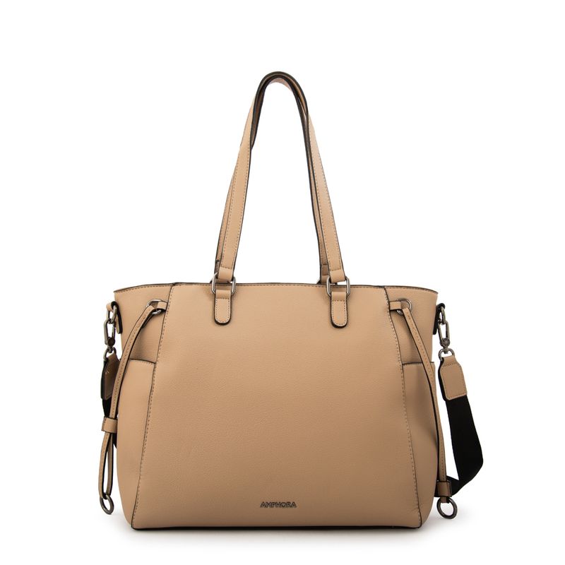 AMPHORA - Cartera Dos Asas porta notebook romina grande beige oscuro