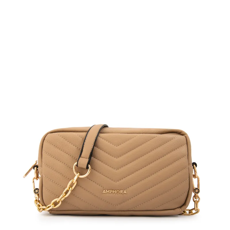 AMPHORA - Cartera Bandolera filomena pequeña beige oscuro