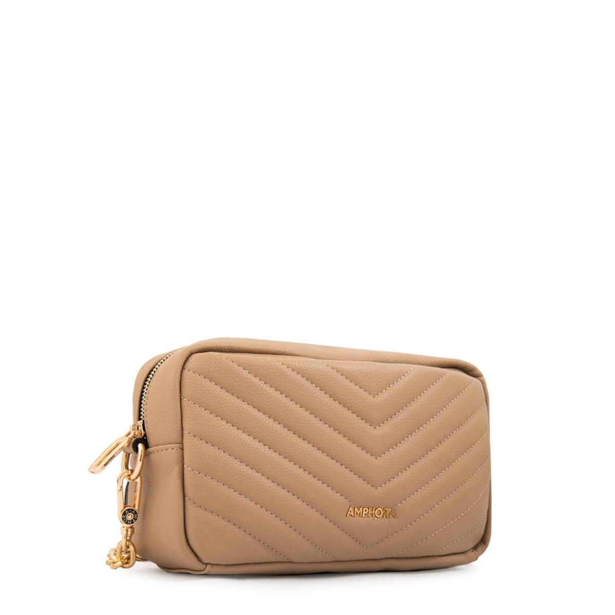 AMPHORA - Cartera bandolera filomena pequeña beige oscuro