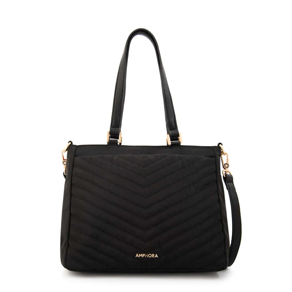 AMPHORA - Cartera tote filomena mediana negro especial
