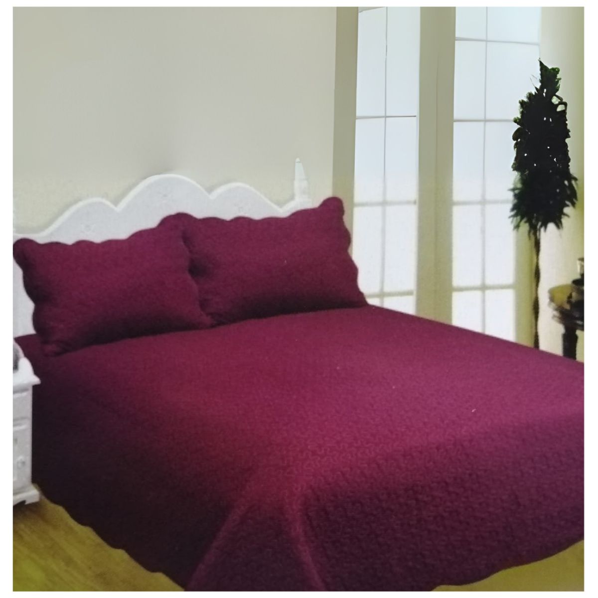 GENERICO - Cubrecama Verano Delgado Quilt Diseño Bordado 1.5