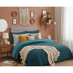 GENERICO - Cubrecama Verano Delgado Quilt Diseño Bordado 1.5