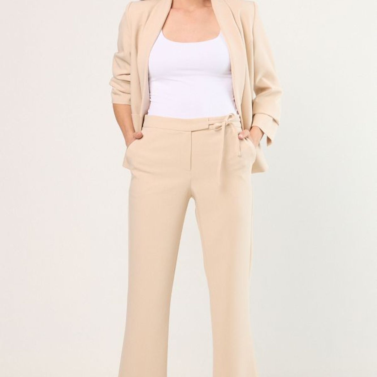 MA GRIFFE - Pantalon Mujer Beige Magriffe