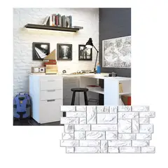 MERCAR RAY - Wall Panel PVC 3D 97.7 x 49.3cm PIEDRA BLANCA 4.5m² (10 Paneles)