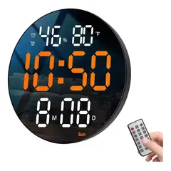 GENERICO - Reloj De Pared Digital Decorativoled Pantalla Grande Redondo