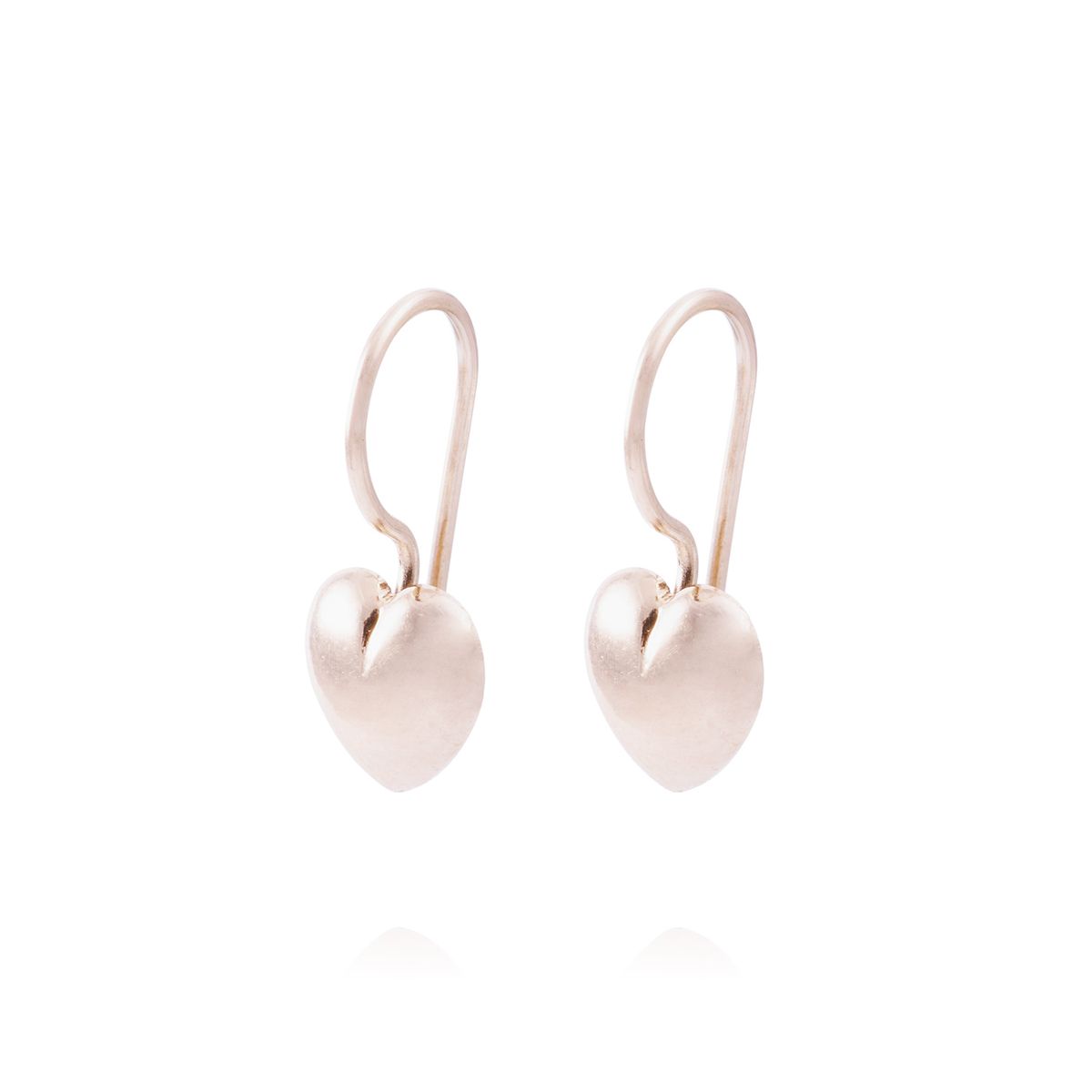 JB JOYAS BARON - Aros Oro Miel 18kt  Corazón Rigido Mediano