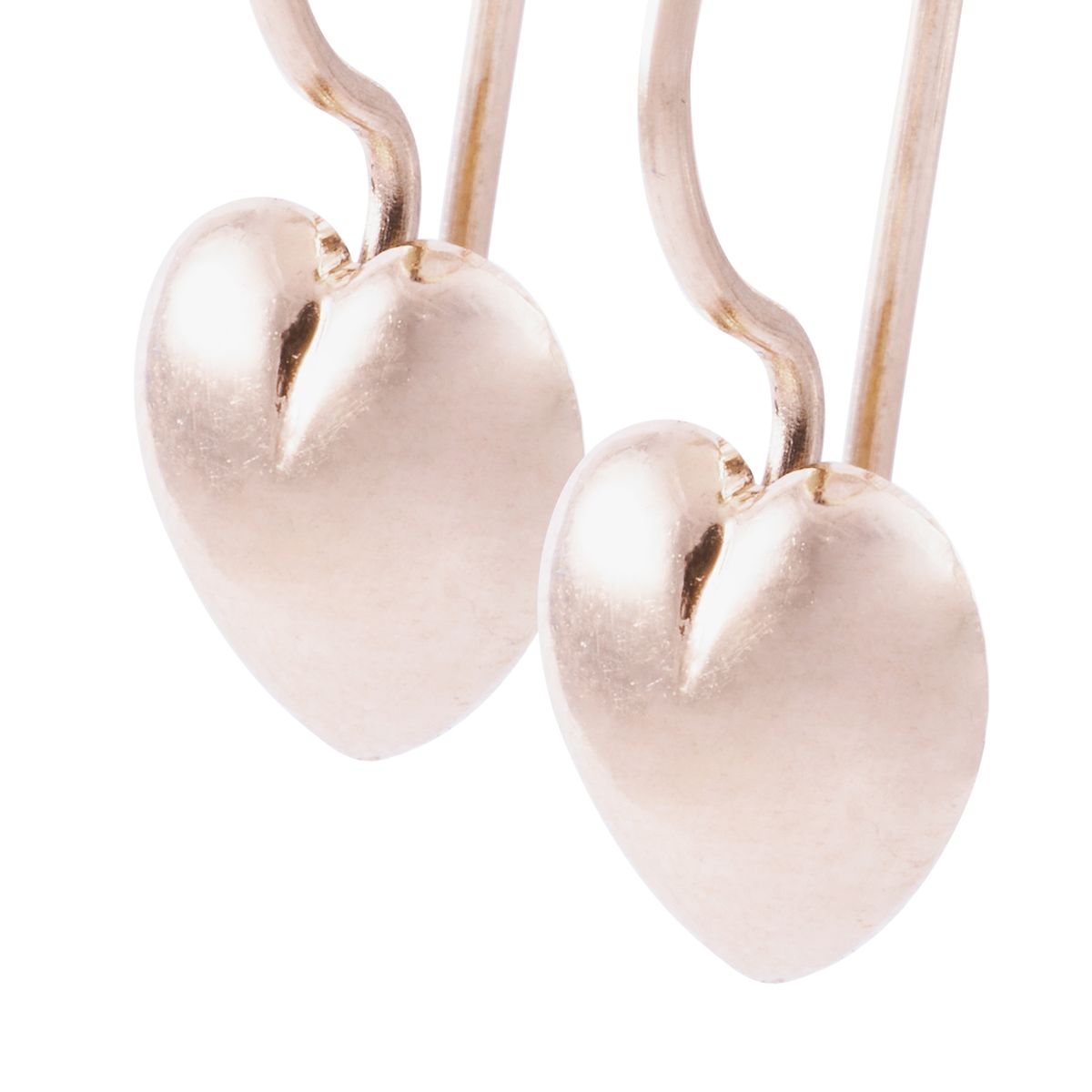 JB JOYAS BARON - Aros Oro Miel 18kt  Corazón Rigido Mediano