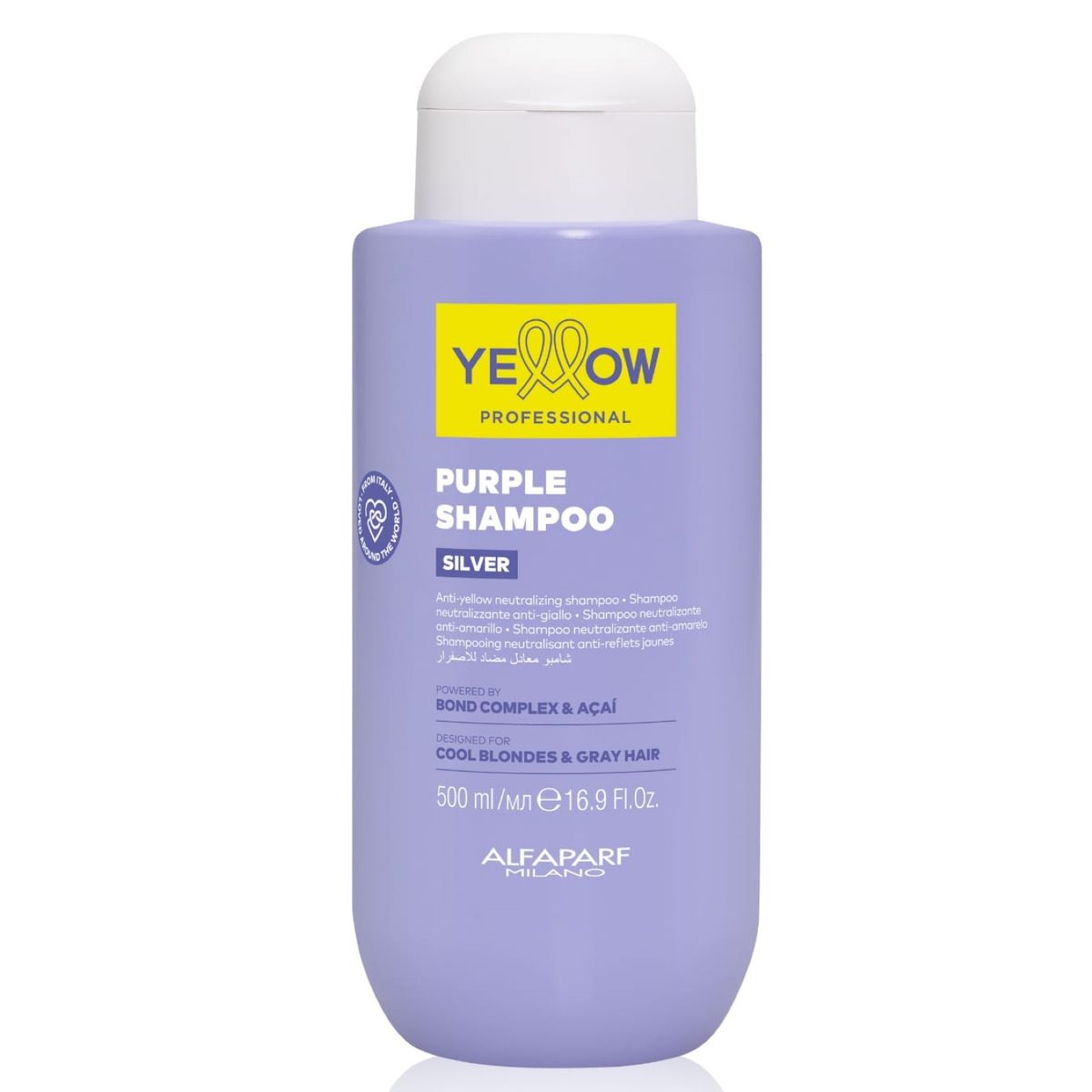 ALFAPARF MILANO - SHAMPOO VIOLETA NEUTRALIZANTE ANTI-AMARILLO YELLOW SILVER 500 ML