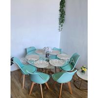 Juego de Comedor Warwick 120cm + 6 Sillas Tulip