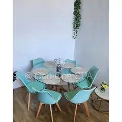 CORI CORI - Juego de Comedor Warwick 120cm + 6 Sillas Tulip