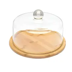 PASTELERIUS - Base Para Torta Porta Torta Con Tapa Soporte De Bambu 25cm