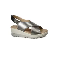 DEGAS - Sandalia Cuero Ebere Plateado