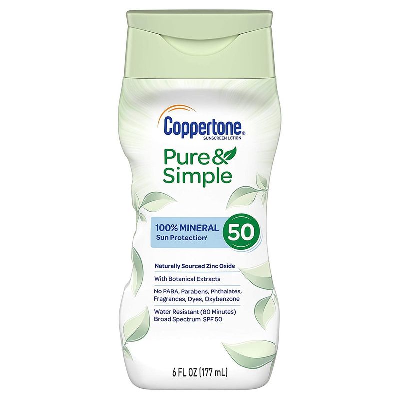 COPPERTONE - Loción protectora solar Coppertone Pure & Simple para bebés SPF 50