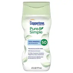 COPPERTONE - Loción protectora solar Pure & Simple para bebés SPF 50
