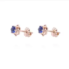 JB JOYAS BARON - Aros Oro Miel 18kt Zafiro 4mm