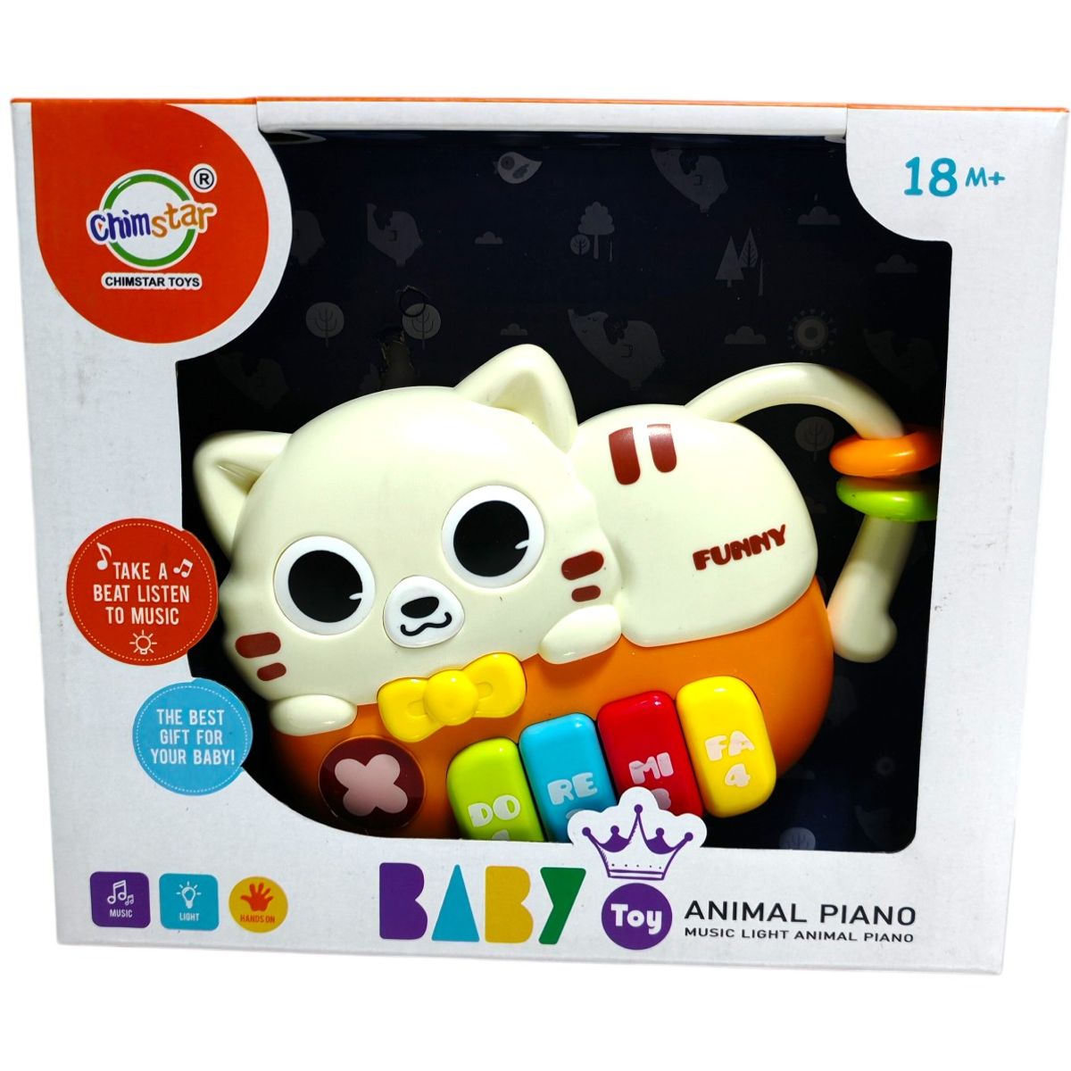 GENERICO - JUGUETE PIANO GATO NARANJA PARA NIÑOS PEQUEÑOS