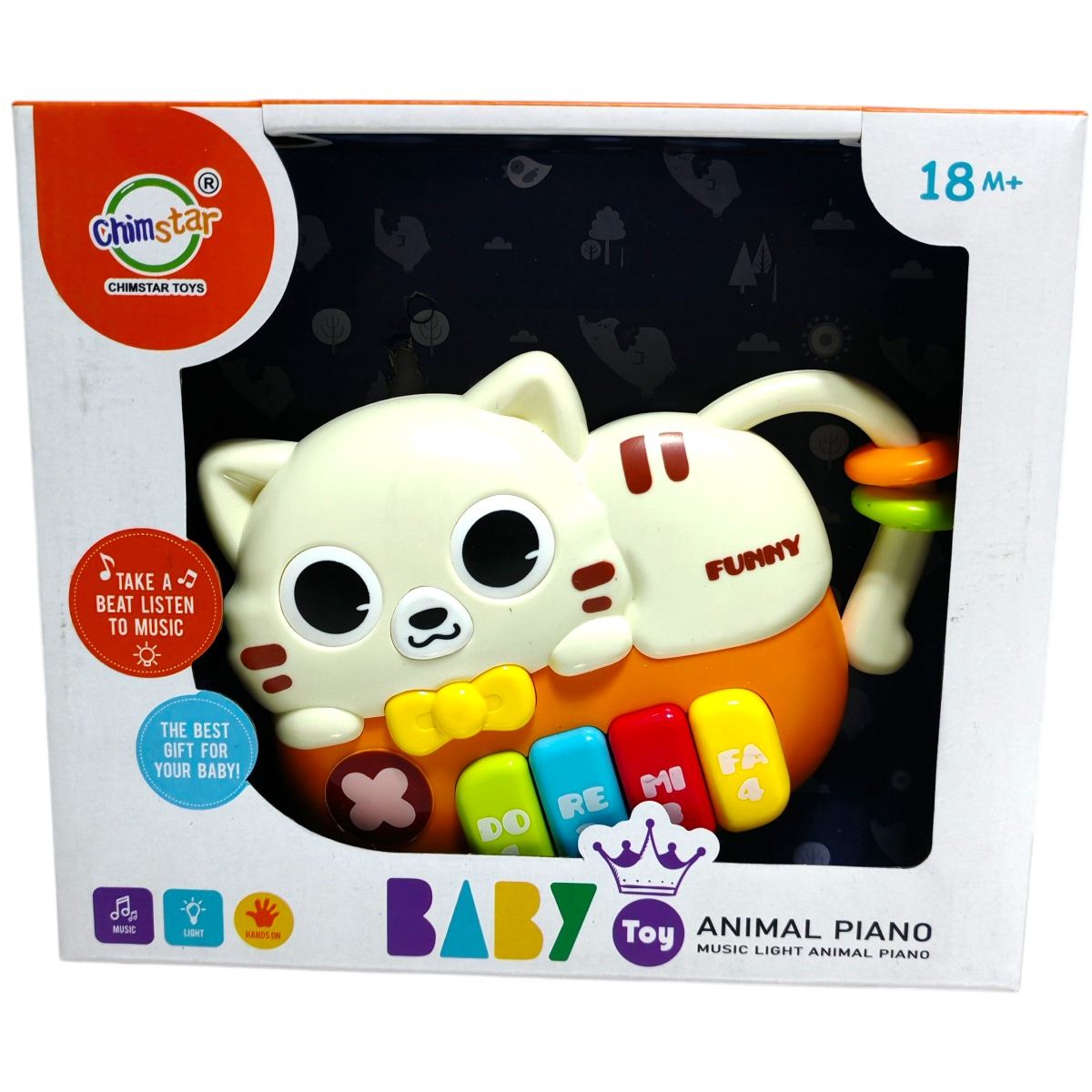 GENERICO - JUGUETE PIANO GATO NARANJA PARA NIÑOS PEQUEÑOS