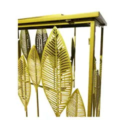 GENERICO - Elegante Set x2 de Arrimo Metálico Decorativo con Diseño de Hojas