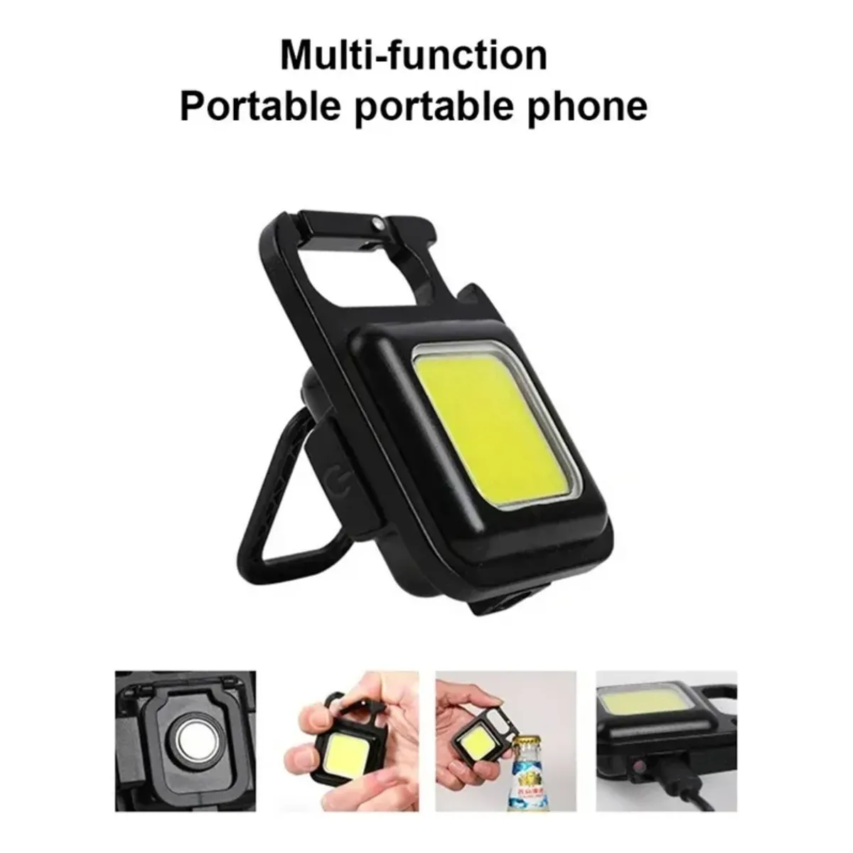 GENERICO - Mini Llavero Linterna Cob Super Brillante Multifuncional