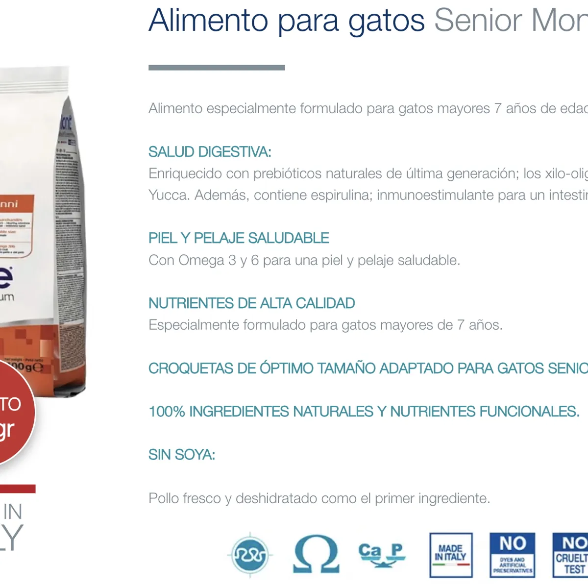 MONGE - Monge Alimento Premium para Gatos Senior