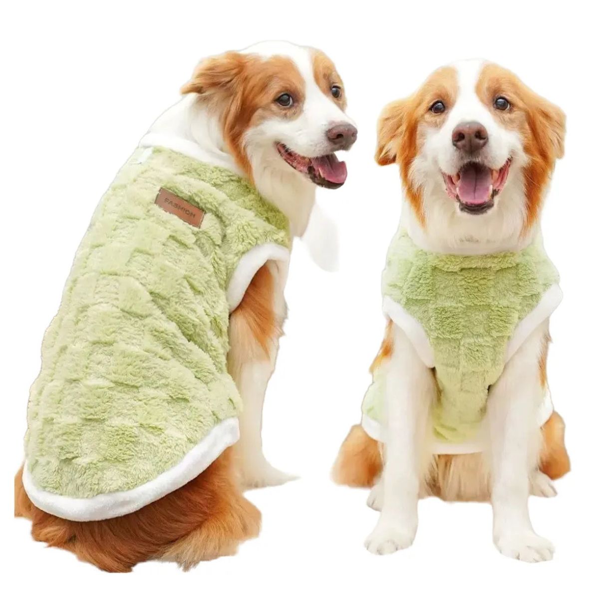 GENERICO - Chaleco Para Perros Polerón Grueso Verde Cuadrado 5xl