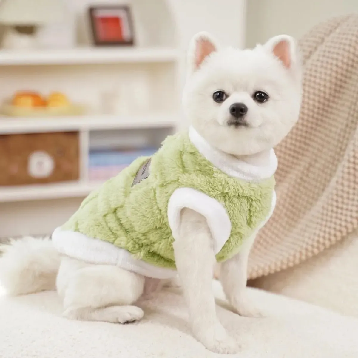 GENERICO - Chaleco Para Perros Polerón Grueso Verde Cuadrado 5xl