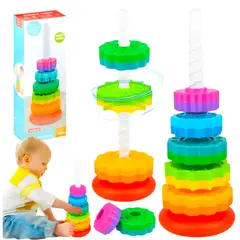 GENERICO - TORRE GIRATORIA SPIN AGAIN COLORES ARCOIRIS PARA NIÑOS