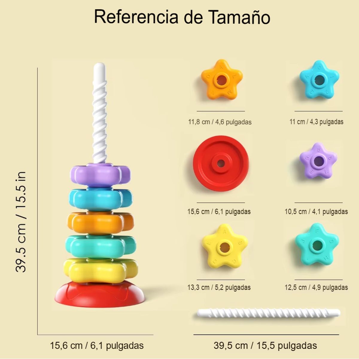 GENERICO - Juego Torre Giratoria Spin Again Apilable Para Bebés Niños