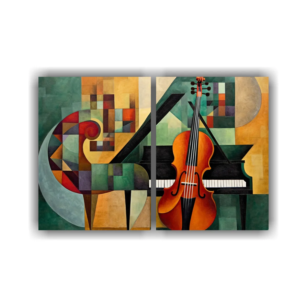 GENERICO - Cuadro Abstracto De Piano Y Violín En Colores 60x40 Cm