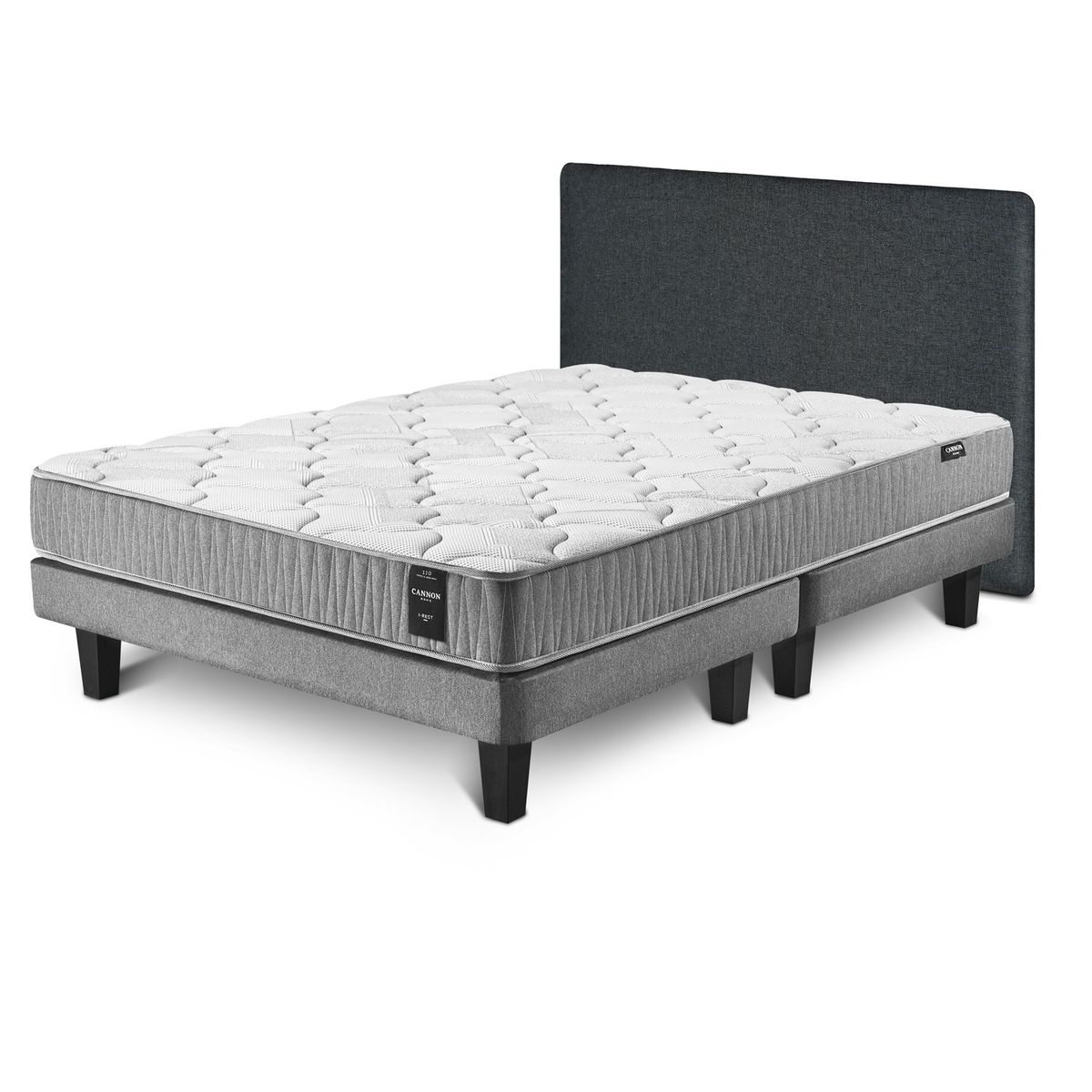 CANNON - Combo Cama I-Rest 2 Plazas  + Respaldo Kir Marengo