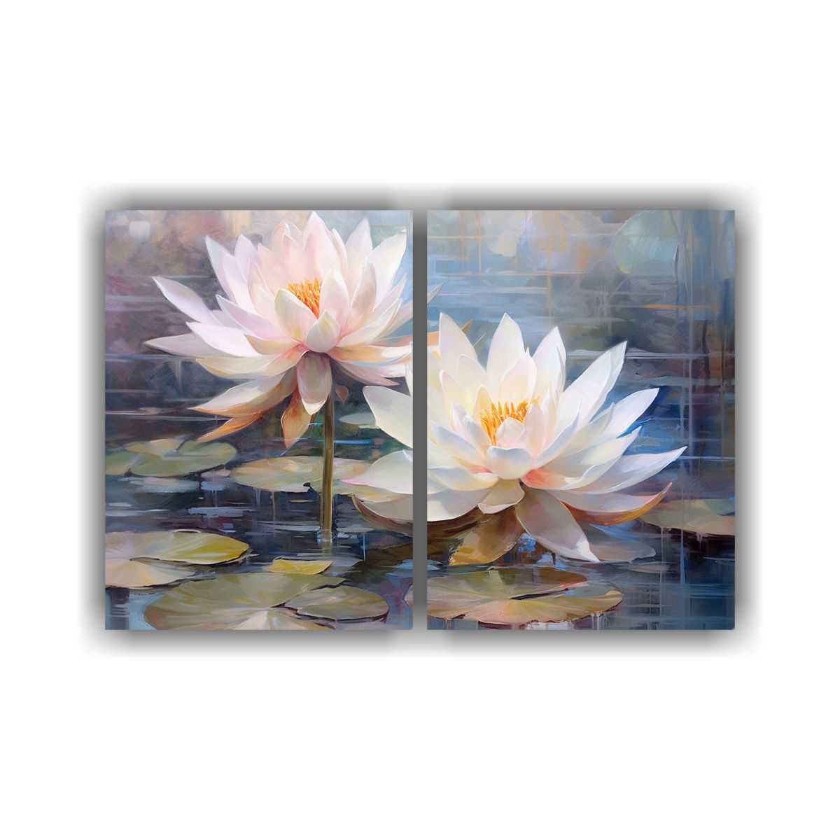 GENERICO - Pintura Al óleo Fresca De Nenúfares Rosa Y 60x45 Cm