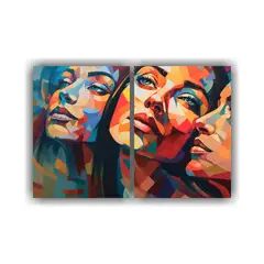 GENERICO - Cuadros De Lienzo Con Mujeres De Colores En 60x40 Cm