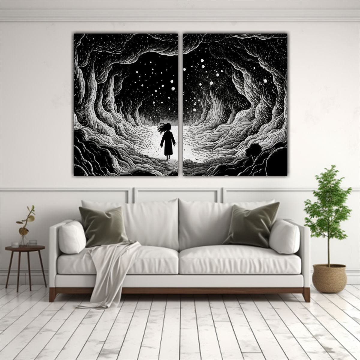 GENERICO - Pinturas Lienzo Minimalismo Adolescente Invocando 60x40 Cm